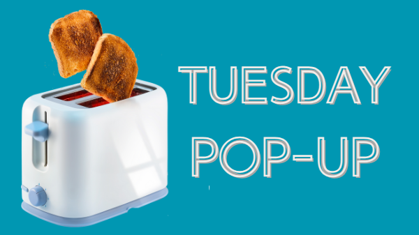Tuesday pop-up graphic.